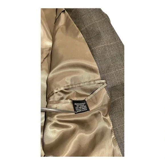 NWT Jos. A. Bank‎ Men's 46R Brown Silk Wool Plaid 2-Button Executive Jacket
